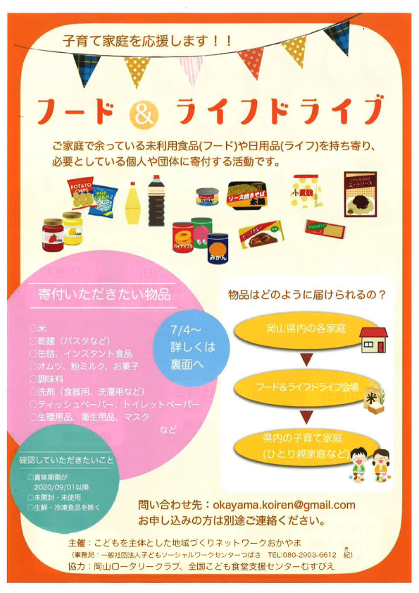 フード＆ライフドライブで子育て支援